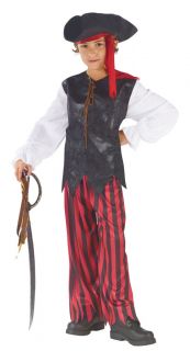 Boys Pirate Costume Caribbean Captain Ship Pants Hat Childs Kids