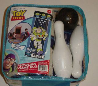 Pixar Toy Story Buzz Lightyear Bowling Game Rug Pins Ball New 26 x 58