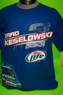 2012 BRAD KESELOWSKI #2 MILLER LITE ALL AROUND NASCAR TEE SHIRTS