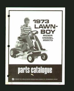 Lawn Boy Model 25573 Riding Mower Parts Catalog 1973 EX