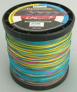 LR BRAID FISHING LINE 200LB 300M 5COLOUR SMOOTH 12 STRAND MADE FROM