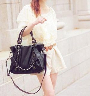 Korean Style Women Fashion PU Leather Hobo Handbag Lady Purses