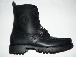Womens Polo Ralph Lauren Zera black Boots new leather