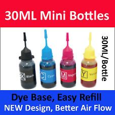 30ml Mini Bottle Dye Ink for Epson Refillable Cartridges 124 125