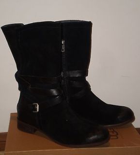 UGG Womens DEANNA EQUESTRIAN Style Boot 7US BLACK MSRP $225 NWOB