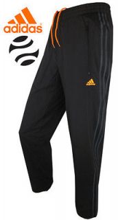 Adidas Black/Orange Tracksuit Bottoms   Running Pants   ClimaCool All