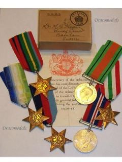 Britain British WW2 NAVY 6 Military Medals Pacific Atlantic Italy Star
