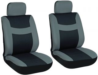 Gray and Black Front Car Seat Cover Set Bucket Chairs 