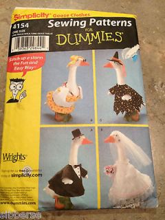 SIMPLICITY Goose Clothes for Dummies Wedding UNCUT pattern Hard to