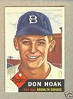 1953 TOPPS DON HOAK RC #176 * Brooklyn Dodgers