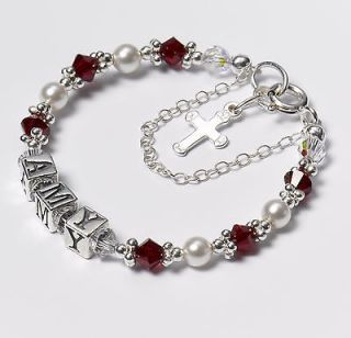 Personalised Christening Gift Any Name Bracelet Birthstone choice