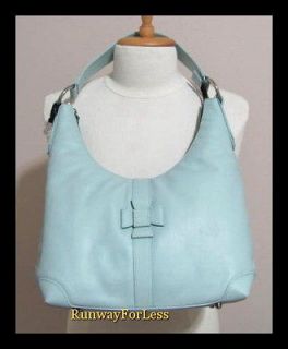 FLAT IN LONDON Bow Baby Blue Leather Hobo Handbag Purse Shoulder Bag