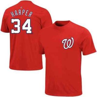 Majestic Bryce Harper Washington Nationals Player T Shirt   Red