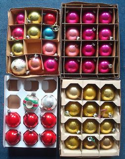 vintage glass ball 2 ornaments Christms Holly Shiny Brite lot of 42