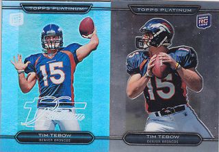 CT 2010 Topps Platinum TIM TEBOW Rookie + Thick SP RC
