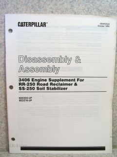 Caterpillar 3406 Engine Manual Supplement for RR 250 22 250