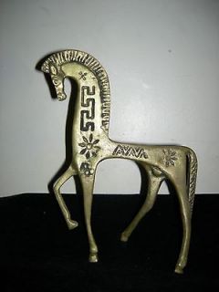 Vintage Brass Retro Modern Etruscan Horse Sculpture Statue Weinberg
