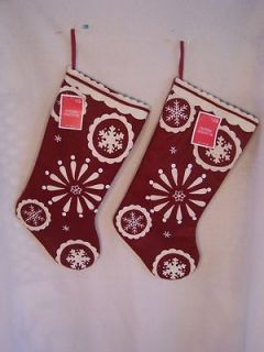 CHRISTMAS STOCKINGS Lined Burgundy Christmas Stockings with
