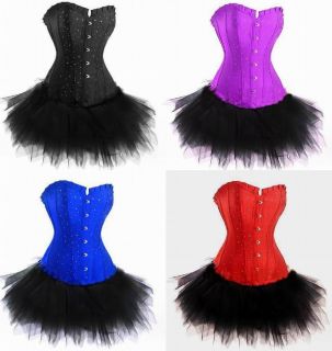 Fancy Corset Dress Moulin Rouge Burlesque TUTU Costume Ladies Lingerie