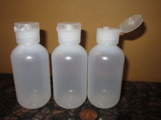 lot of 5 plastic bottles 2 oz ounce squeeze empty for travel Snap caps
