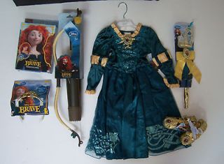 NWT Disney Brave XXS 2/2T 3/3T Merida Costume Wig Wand Shoes Tiara