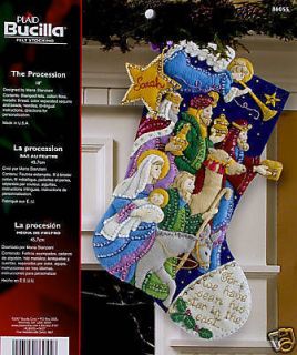 Bucilla The Procession ~ 18 Felt Christmas Stocking Kit #86055 Jesus