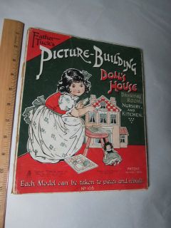XRARE 1909 Father Tuck Picture Building Doll House Puzzles & Box