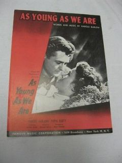 As Young As We Are  Sheet Music Robert Harland Copyri ght MCMLVIII