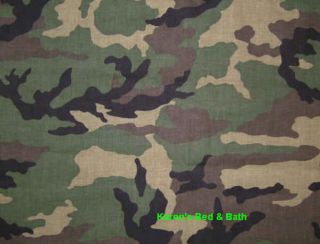 Camouflage Army Hunter Lodge Camo Cabin Boys Handcrafted Curtain