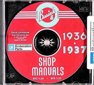 1936 1937 BUICK REPAIR SHOP MANUAL CD   CENTURY, SPECIAL, ROADMASTER