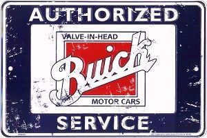 8x12 Buick Authorized Service ALUMINUM SIGN vtg metal garage shop wall