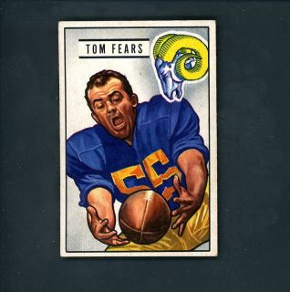 1951 Bowman # 6 Tom Fears Los Angeles Rams