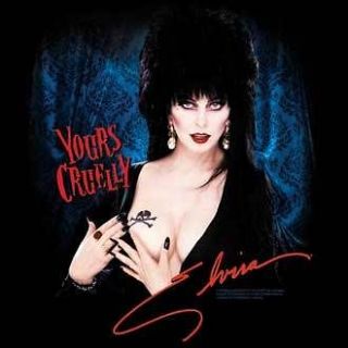 Elvira, Yours Cruelly Tattooed Buxom Figure T Shirt, NEW UNWORN