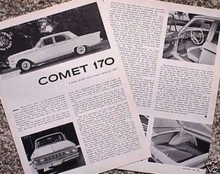 1961 61 Mercury Comet 170 ORIGINAL Vintage Road Test C MY STORE 5