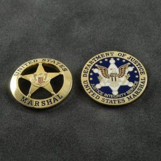 US Marshal Service USMS Mini Badge & Seal Pin Set Toy Novelty Prop One