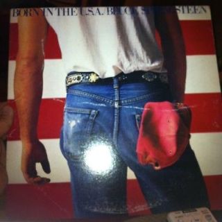 Bruce Springsteen Born In The U.S.A. NM+ 45 & photo print of Bruce in