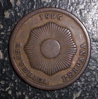 1895 Peru 2 centavos coin
