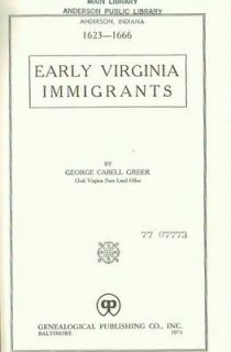Early Virginia Immigrants 1623 1666 Hardback Book Original 1973 by