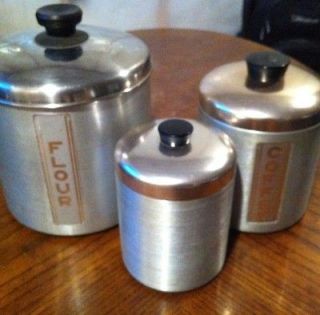 Canister Set Maid of Honor Kitchen Flour Coffee Sugar Aluminum Tins