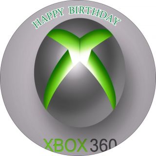 XBOX 360 WHITE RICE PAPER BIRTHDAY CAKE TOPPERS