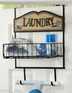 NEW OVER THE DOOR IRON OR LAUNDRY SUPPLIES IRONING BOARD HOLDER RACK