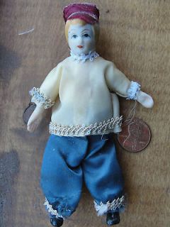 Vintage Clothes Original 4 1/2 Miniature Bisque Boy Doll 4 Dollhouse