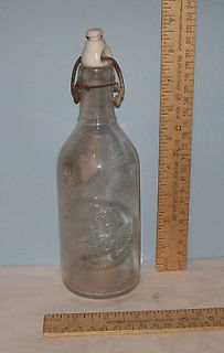 CITRATE OF MAGNESIA   Clear Glass BOTTLE with PORCELAIN CAP   As Is