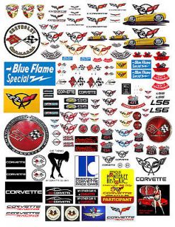 24 118 CHEVY CORVETTE DECALS FOR DIECAST & MODEL CARS & DIORAMAS