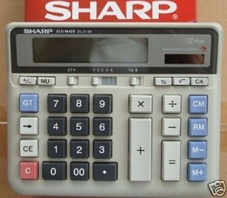 SHARP EL 2135 Desktop Electronic Calculator 12 DIGITS Solar Power New