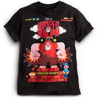 WRECK IT RALPH TEE FOR BOYS SIZE 5/6 COOL COMPUTER GAME GRAPHICS BLACK
