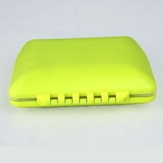 Greenish Yellow Fishing Tool Hook Box Lure Plastic Case Brown Inside