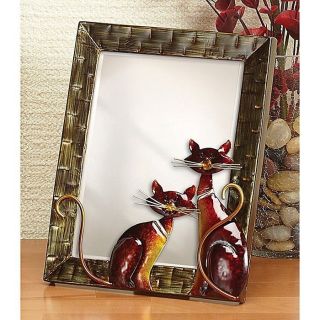 Small Metal Cats Table Mirror   Table Mirror