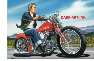 David Mann Art Motorcycle Poster Wine Country Print Easyriders Napa
