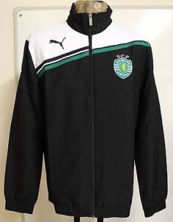 Sporting Lisbon Black Woven Jacket By Puma Size Medium Brand New With